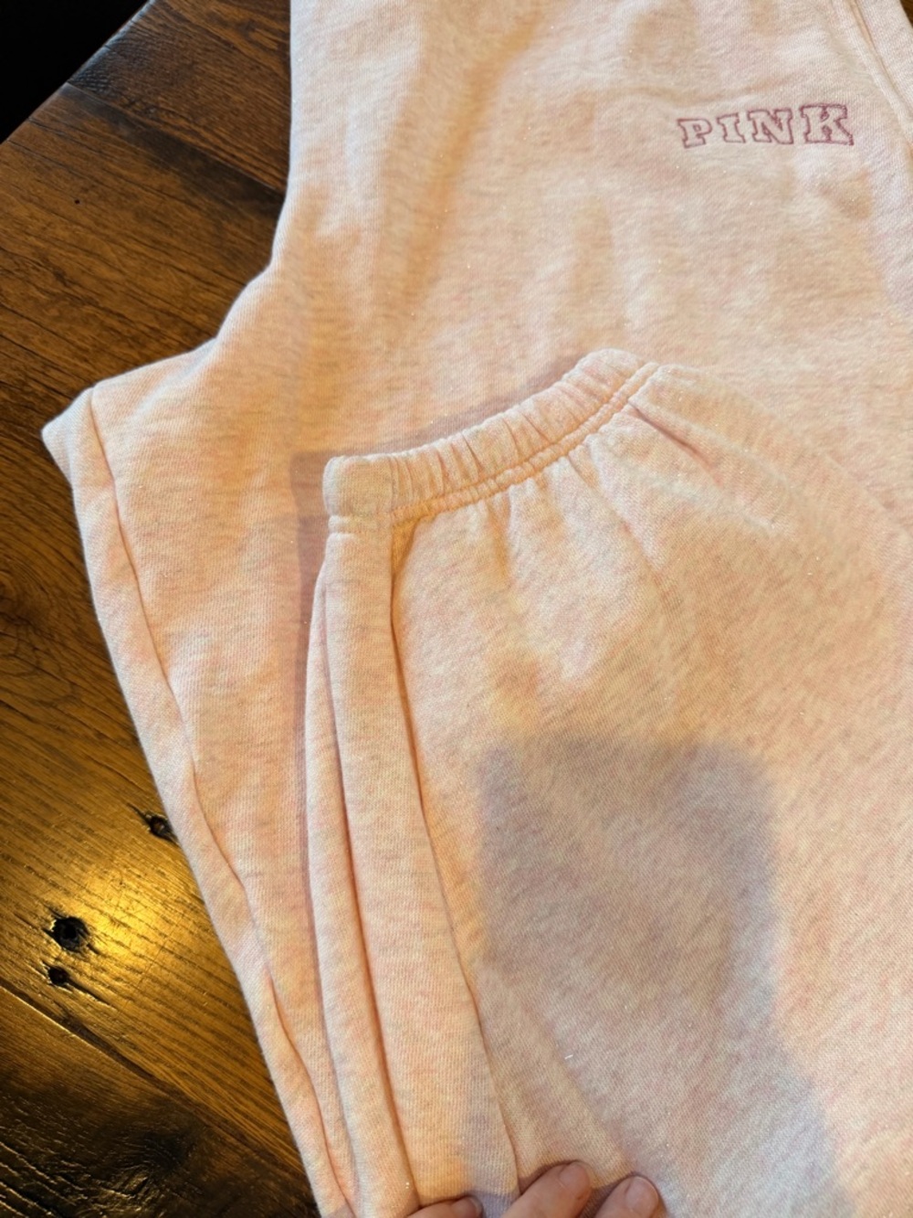 XXL PINK Victoria’s Secret Sweatpants Sparkly Pink Plus Size 2X VS MSRP $60 cozy - Picture 8 of 10